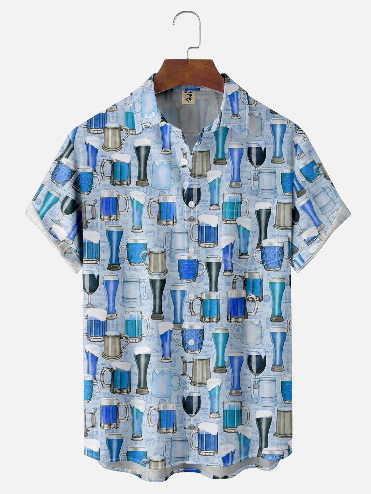 Tall Size Moisture-wicking Beer Chest Pocket Short Sleeve Casual Shirt