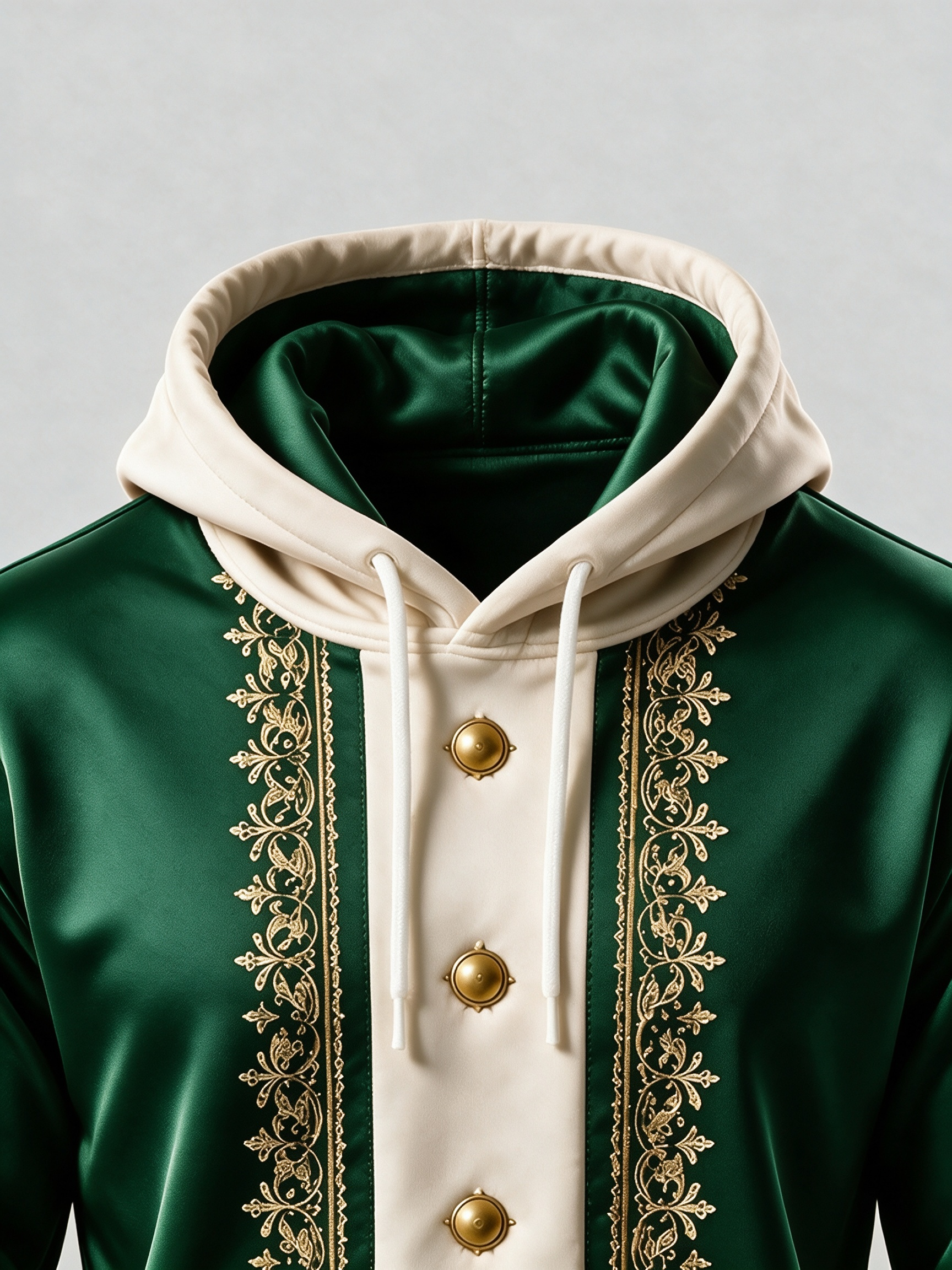 Christmas Vintage Santa Claus Suit Look Kangaroo-Pocket Hoodie Sweatshirt