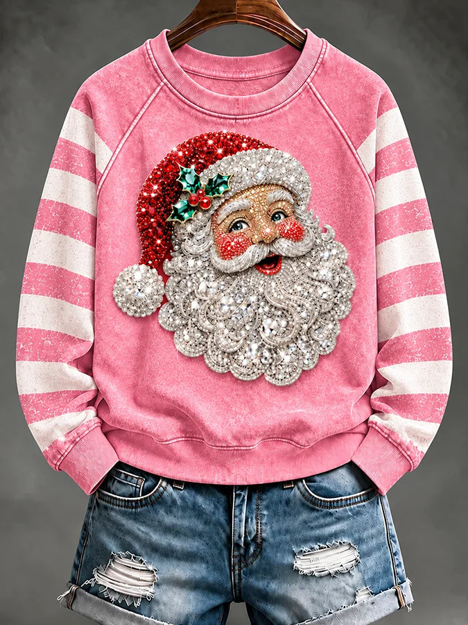 Women's Casual Christmas Print Long-Sleeved Sweatshirt
