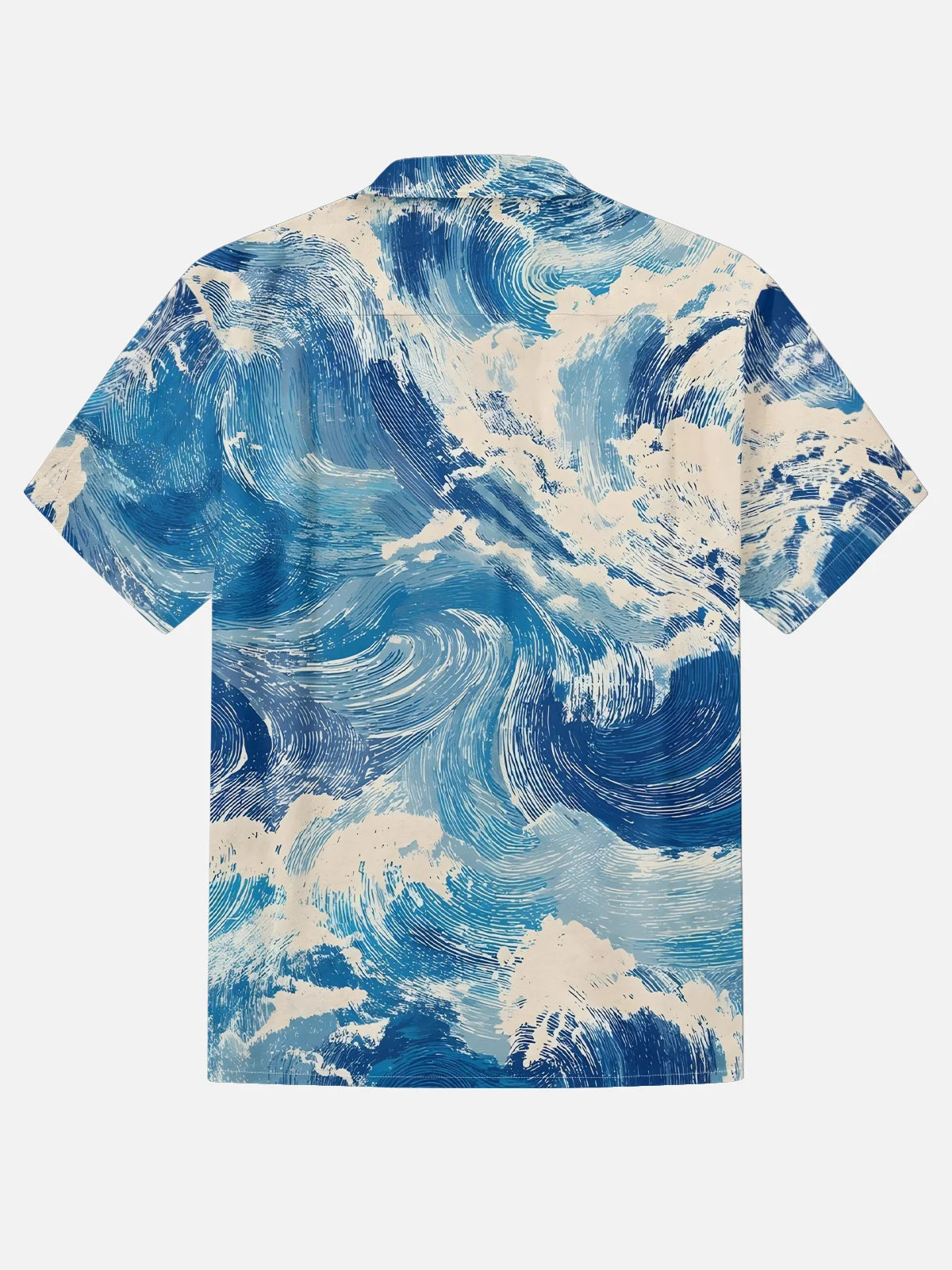 Moisture Wicking  Abstract Gradient Waves and Chest Pocket Holiday Hawaiian Shirt