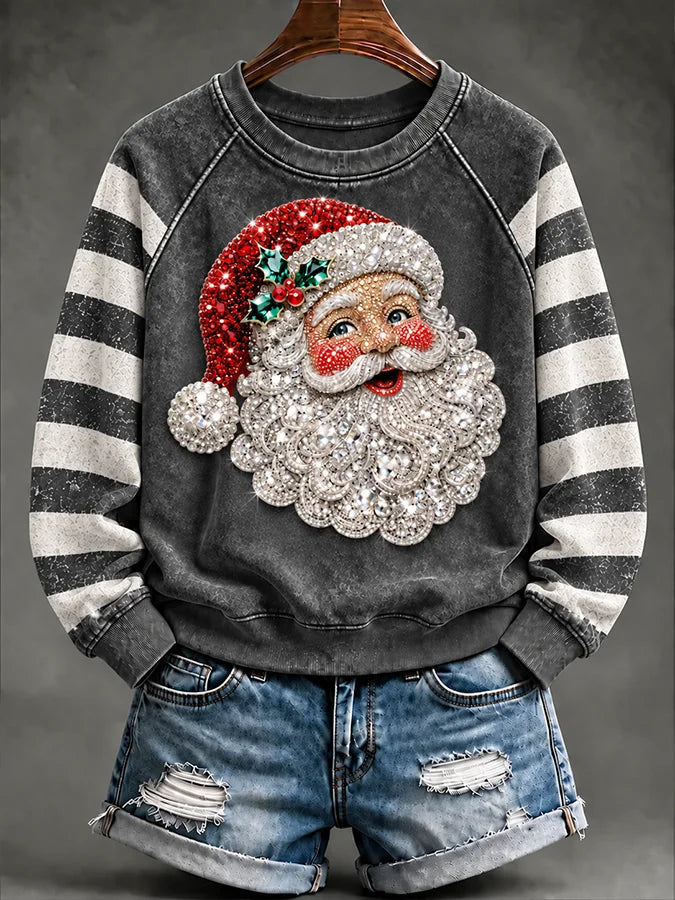 Women's Casual Christmas Print Long-Sleeved Sweatshirt