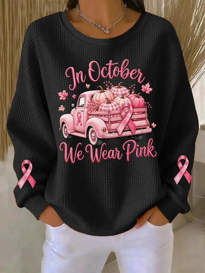 Women's Breast Cancer Print Sweatshirt