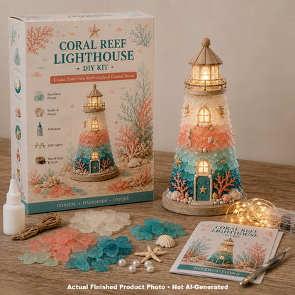 💥 LAST DAY 49% OFF - 💙 DIY Sea Glass Lighthouse Kit – Light-Up Coastal Craft & Handmade Home Decor