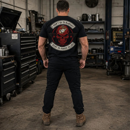 I Didn’t Go to Harvard, I Went to Parris Island Veteran T-Shirt