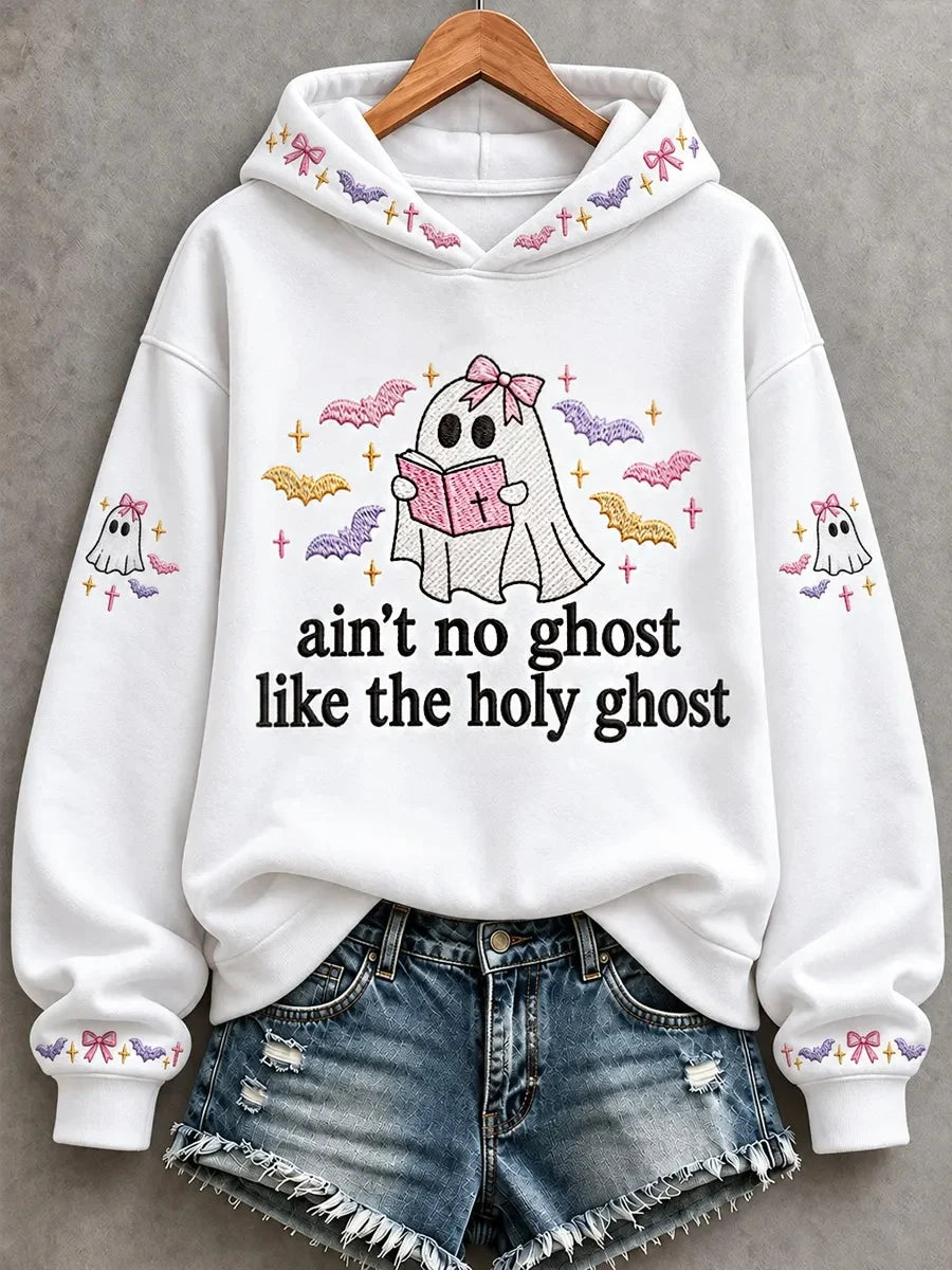 Women's Casual Ain't No Ghost Like the Holy Ghost Printed Long-Sleeve Sweatshirt