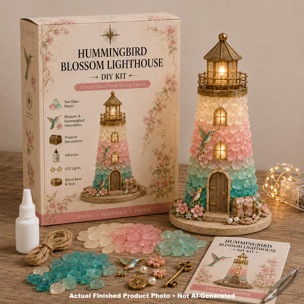 💥 LAST DAY 49% OFF - 💙 DIY Sea Glass Lighthouse Kit – Light-Up Coastal Craft & Handmade Home Decor