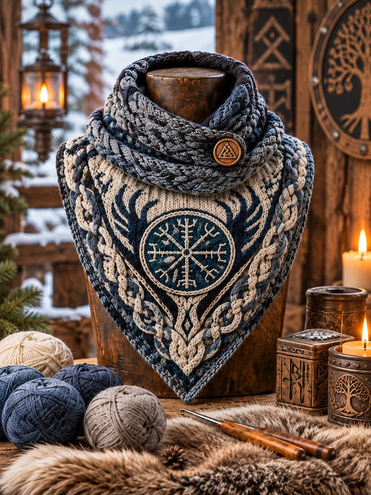 Women's Viking Theme Triangle Scarf – Versatile Everyday & Holiday Accessory