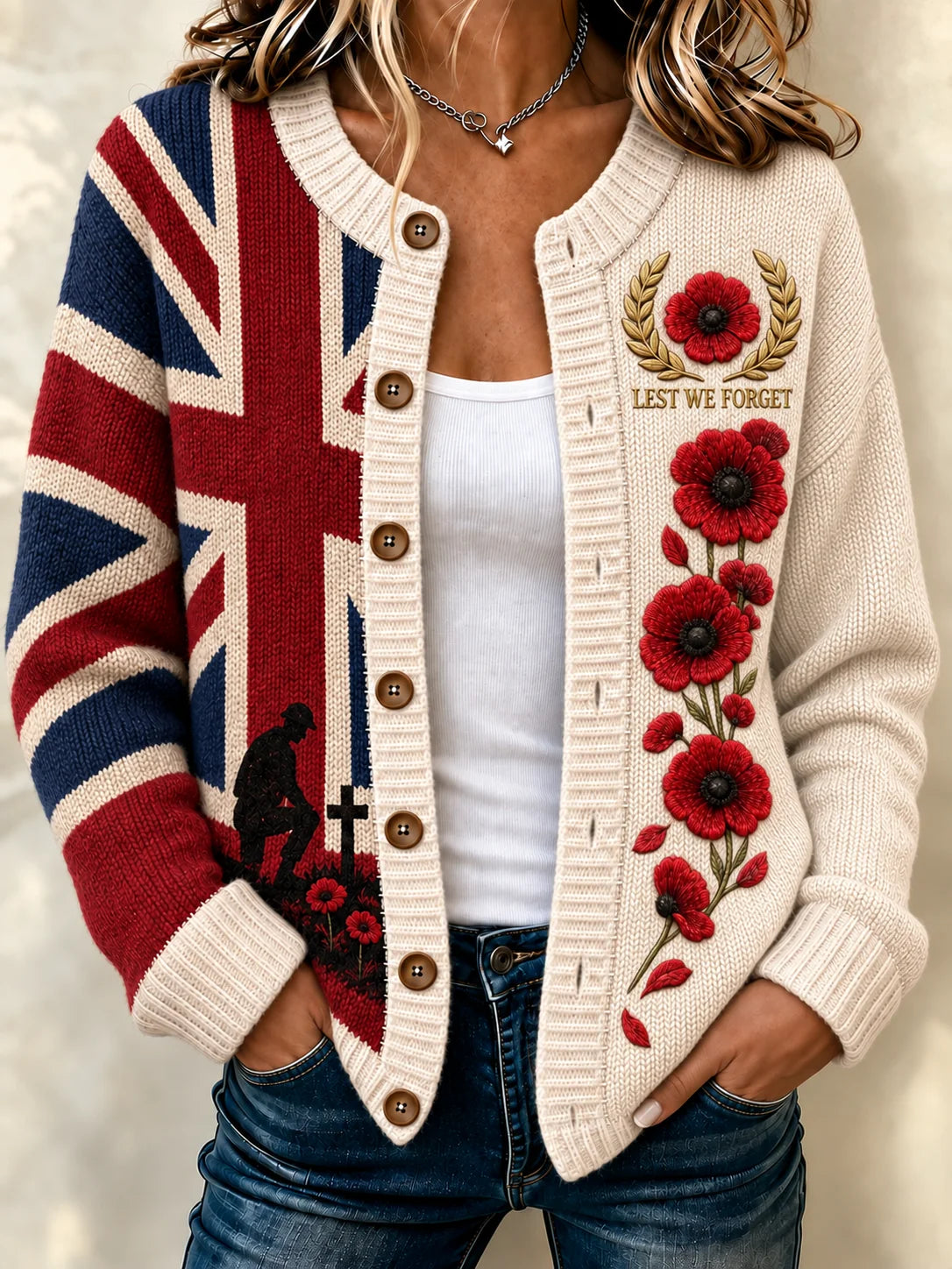 women's Remembrance Day Cardigan