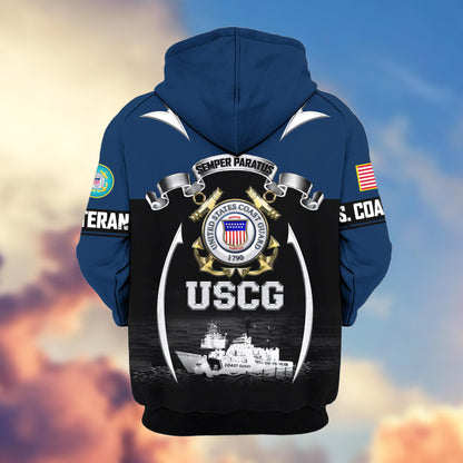 Premium US Veterans Zip Up Hoodie ATTN150821, Gifts For US Veterans, Gifts On Father's Day, Veterans Day.