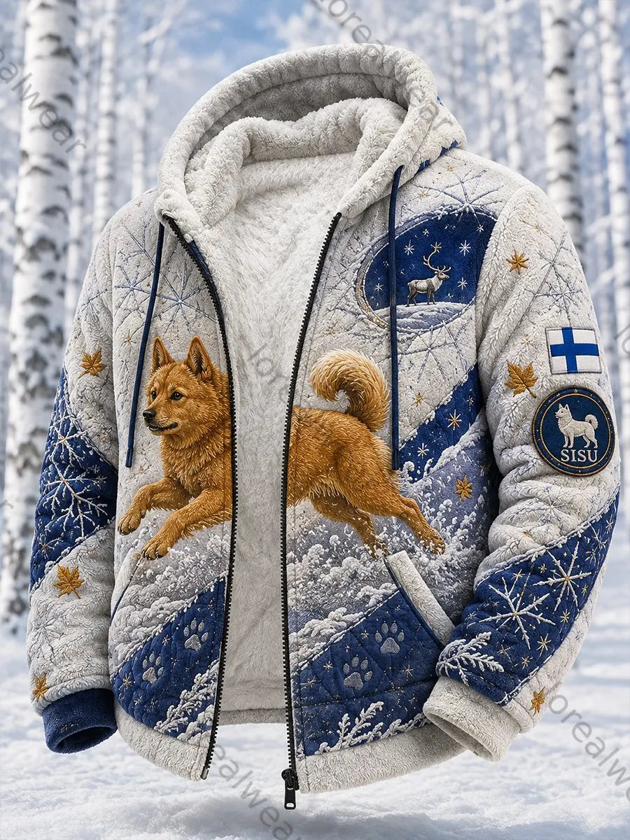 Retro NordicStyle Hunting Dog Graphic Hoodie  CasualComfortable