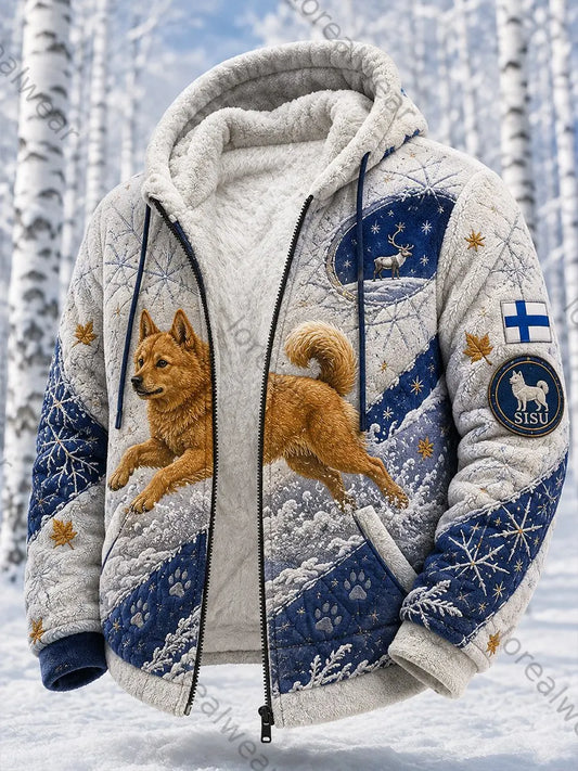 Retro NordicStyle Hunting Dog Graphic Hoodie  CasualComfortable