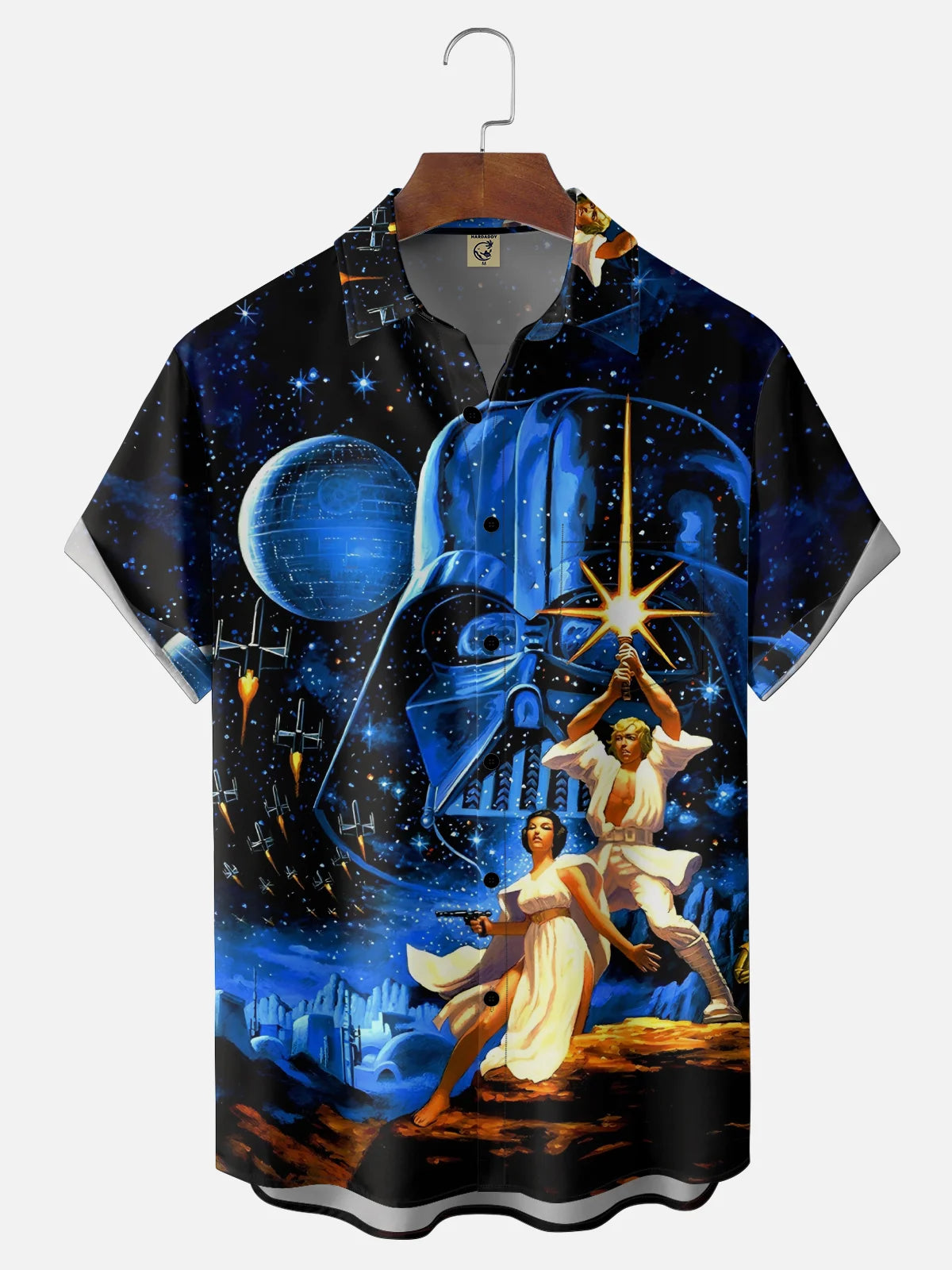 Moisture-Wicking Star Warrior Chest Pocket Hawaiian Shirt