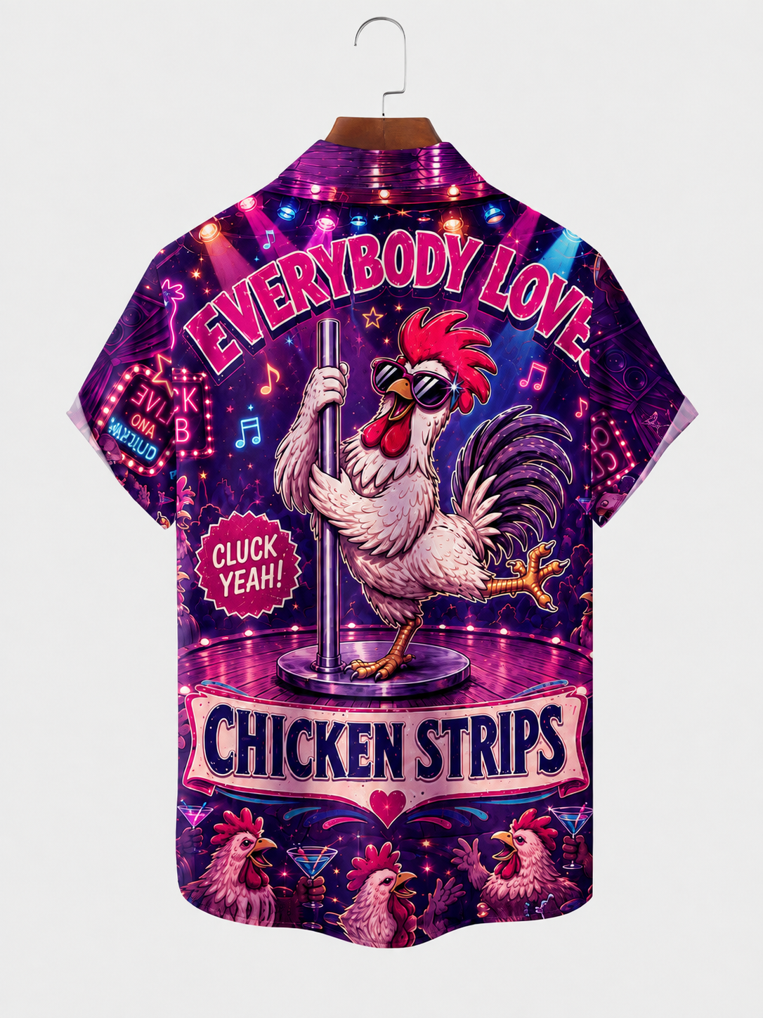 Moisture-Wicking "Beer Can Chicken" Chest-Pocket Hawaiian Shirt