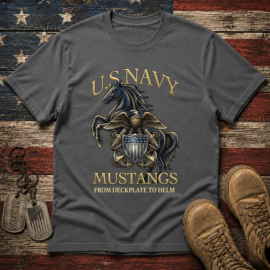 Navy Mustang From Deckplate To Helm Classic Tee