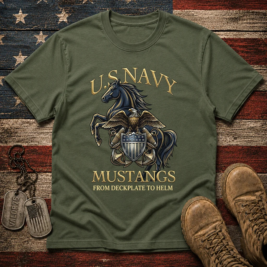 Navy Mustang From Deckplate To Helm Classic Tee