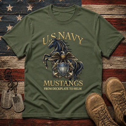 Navy Mustang From Deckplate To Helm Classic Tee