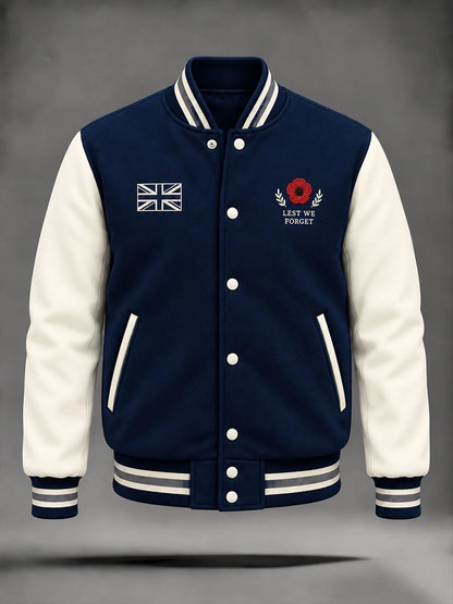 Men's Lest We Forget Print Zip-up Jacket