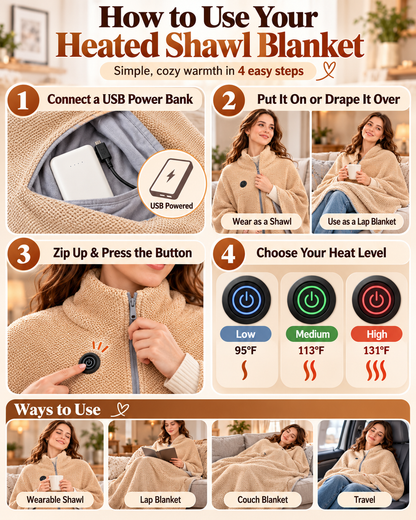 EverCozy™ Portable Heated Shawl Blanket