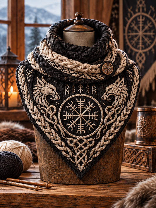 Women's Viking Theme Triangle Scarf – Versatile Everyday & Holiday Accessory