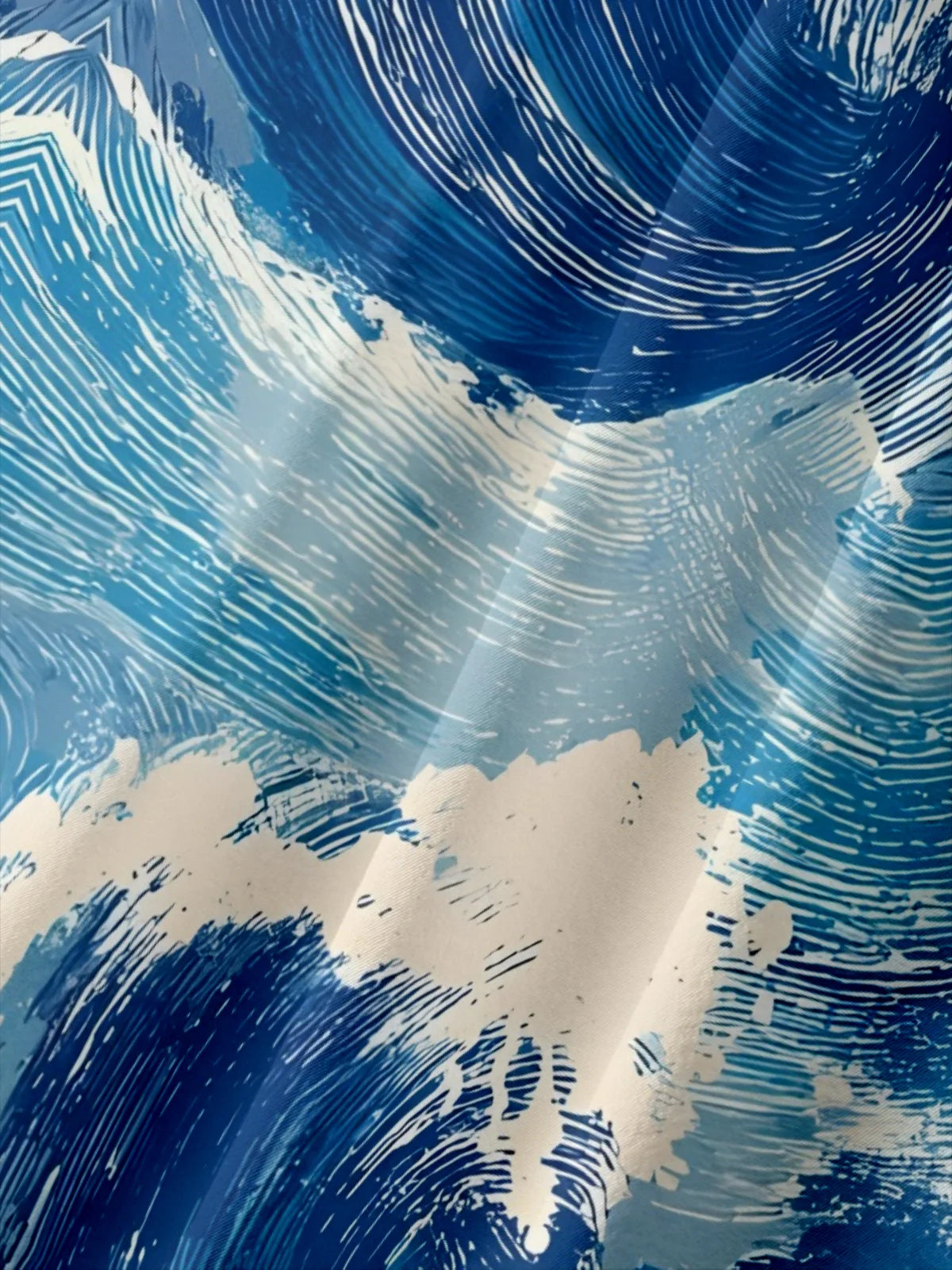 Moisture Wicking  Abstract Gradient Waves and Chest Pocket Holiday Hawaiian Shirt