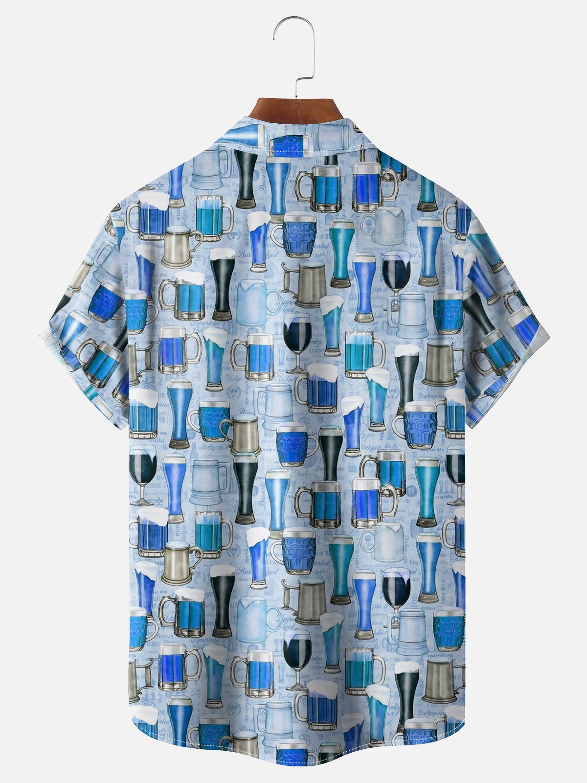 Tall Size Moisture-wicking Beer Chest Pocket Short Sleeve Casual Shirt