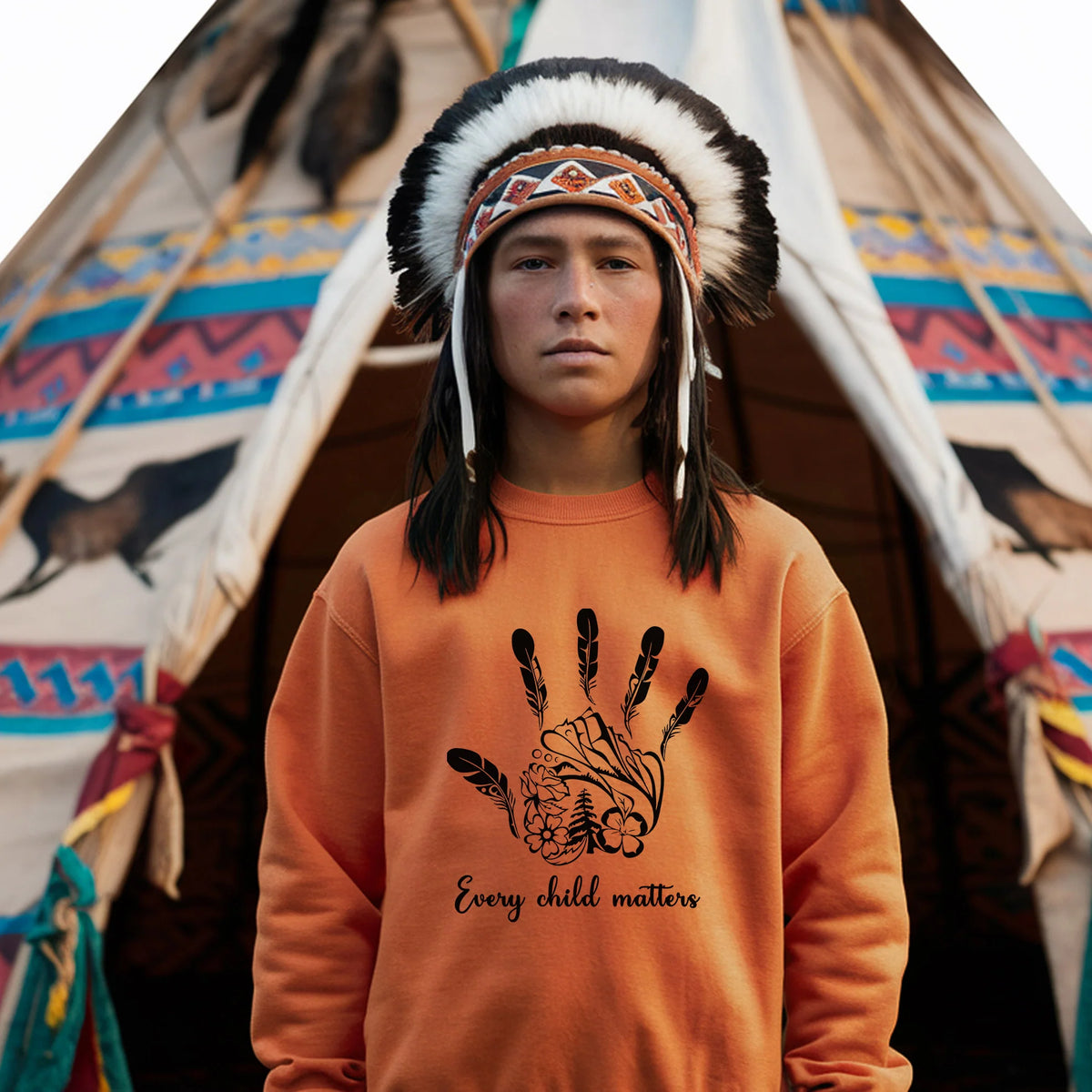 Every Child Matters Native Handprint Luxe Native American Unisex T-shirt/Hoodie/Sweatshirt