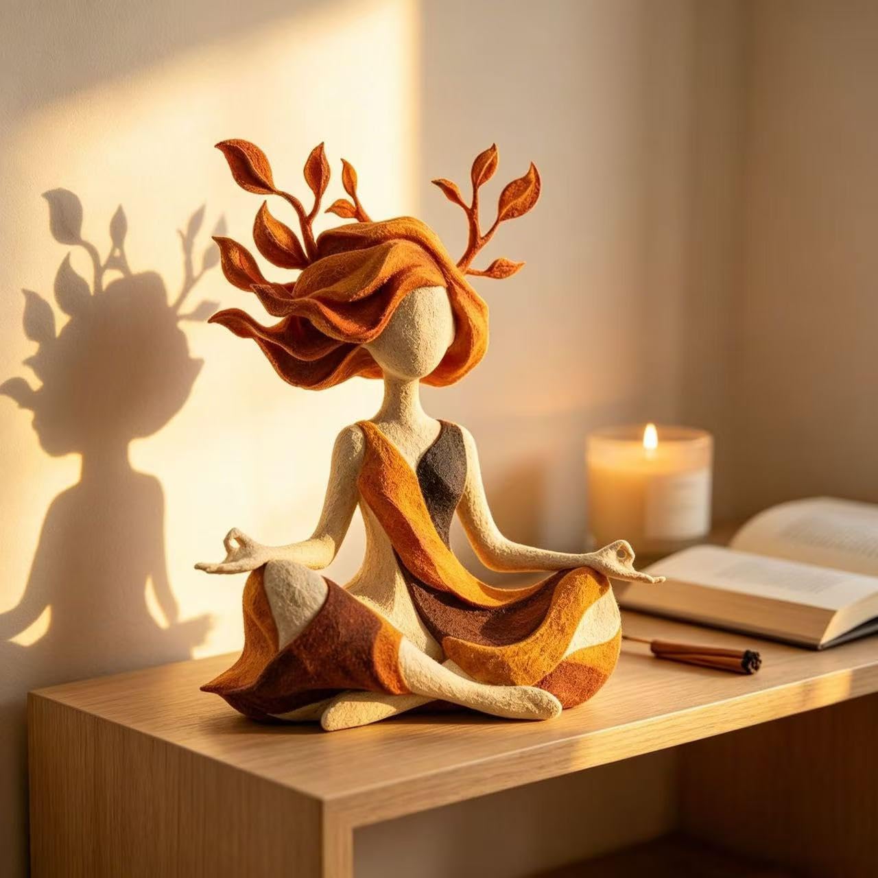 Serenity Growth Meditation Figurine – Crescent Moon Goddess Decor