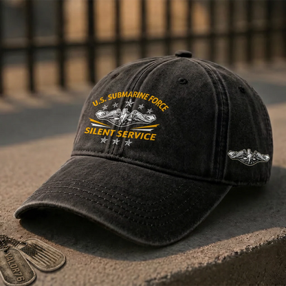 Silver Dolphins Navy Submarine Silent Service Cap