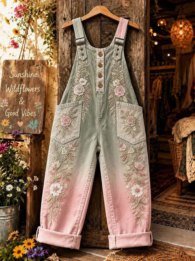 Women's Breast Cancer Awareness Print Overalls