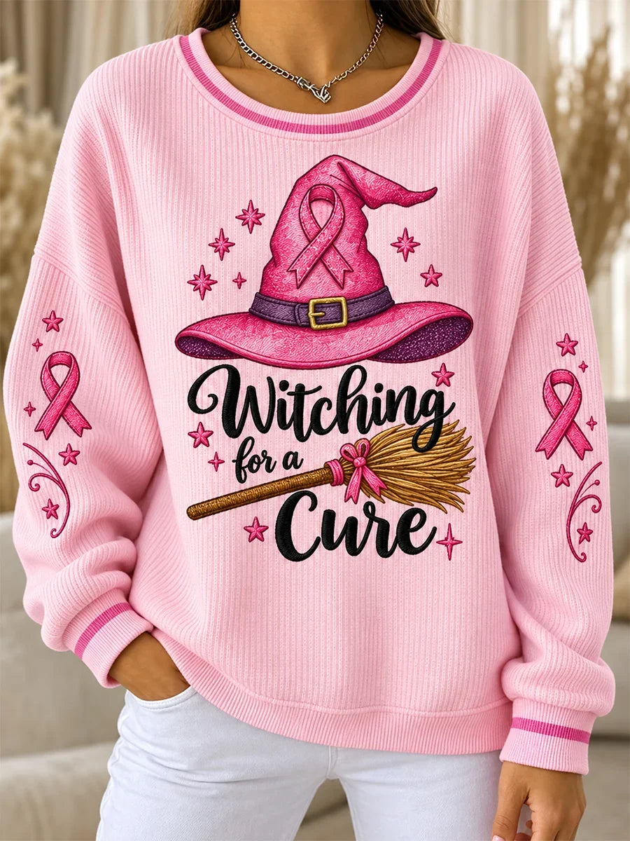 Women's Breast Cancer Print Sweatshirt