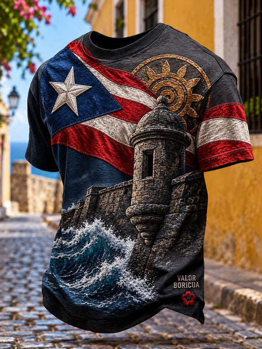 Men's Puerto Rico Boricua Art Printed T-shirt