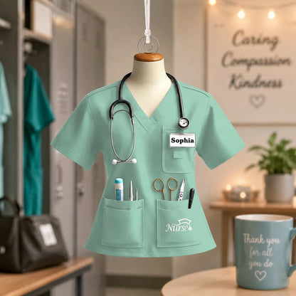 Custom Nurse Uniform Acrylic Ornament - Personalized Gifts For Nurses - Heart Behind The Scrubs