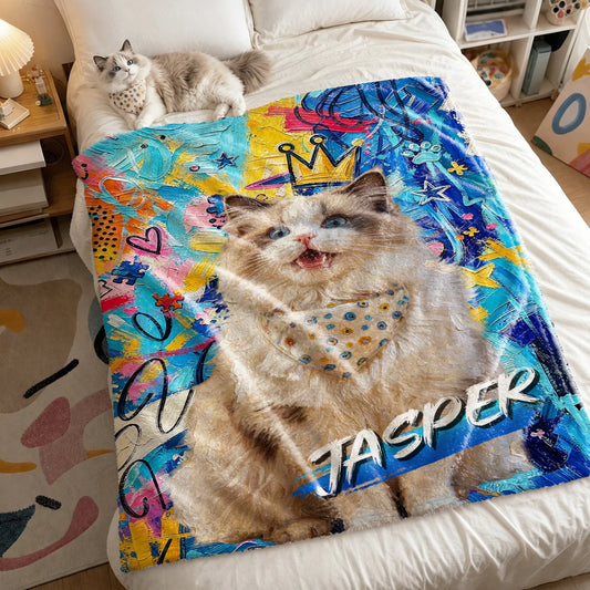 Custom Pet Portrait Blanket - Personalized Gifts For Pet Parents - Turn Their Faces Into Art