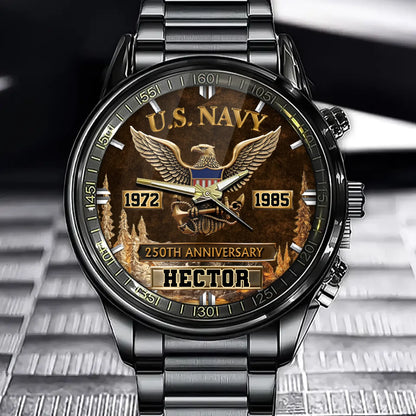 Custom America 250 Veteran Watch - Personalized Military Gifts For Veterans - Honoring 250 Years Of Service