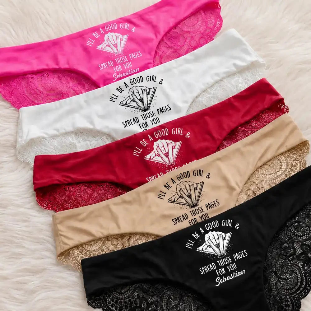 Custom Book Lover Panty - Personalized Funny Gifts For Wife & Girlfriend - Spread Those Pages