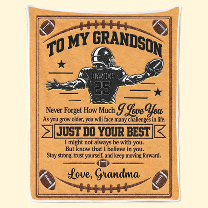 Custom America Football Blanket - Personalized Birthday Gifts For Son, Grandson, America Football Lovers, Sports Fans, Sports Lovers - Shine Bright On The Field