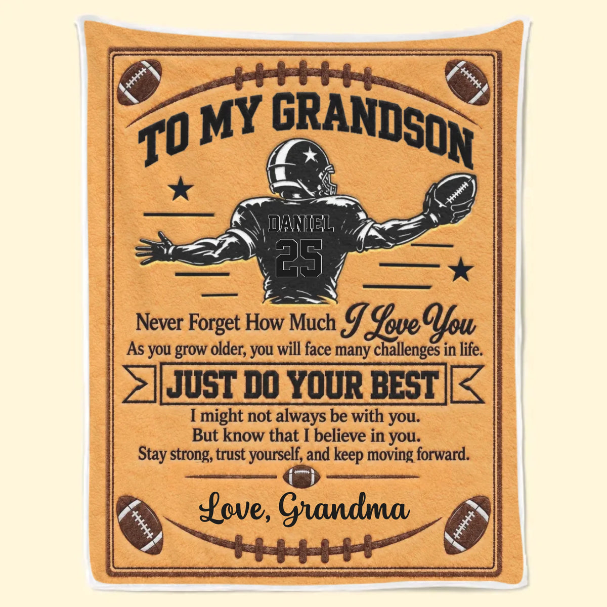 Custom America Football Blanket - Personalized Birthday Gifts For Son, Grandson, America Football Lovers, Sports Fans, Sports Lovers - Shine Bright On The Field