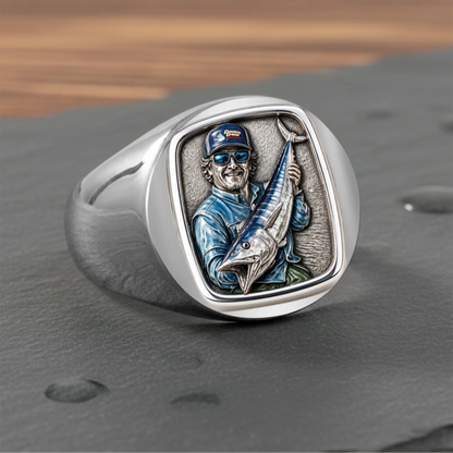 Gone Fishing - Personalized Fishing Signet Ring (2)