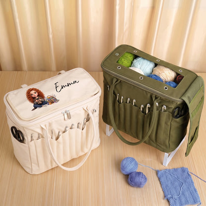Custom Knitting Storage Bag - Personalized Photo & Name Gifts For Crafters - Made For Every Stitch