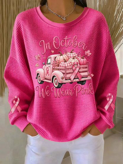 Women's Breast Cancer Print Sweatshirt