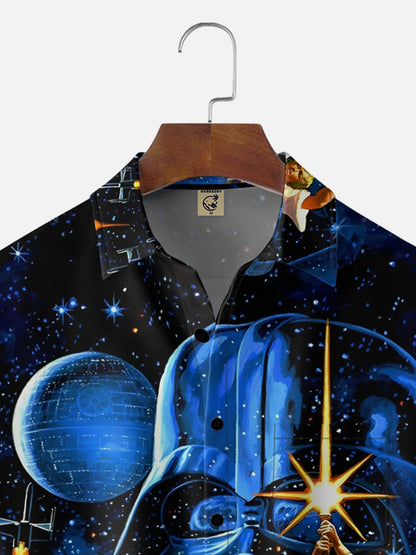 Moisture-Wicking Star Warrior Chest Pocket Hawaiian Shirt