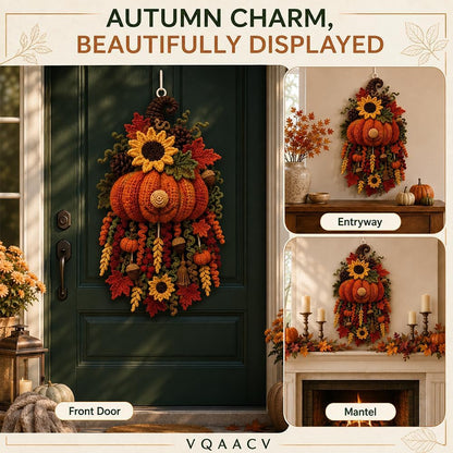 3D DIY Crochet Christmas Door Hanger Kit - Handmade Winter Tree Holiday Decor
