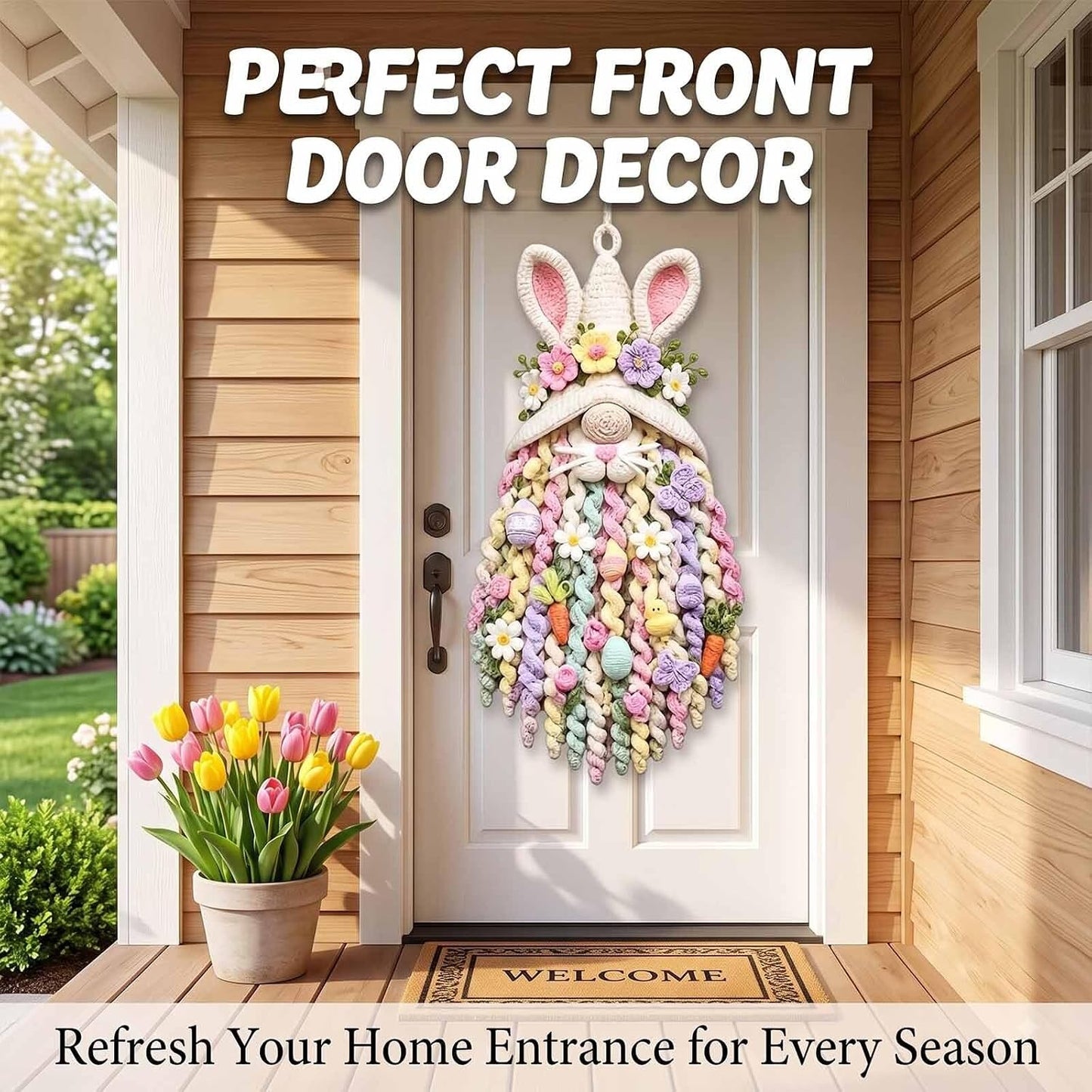 3D DIY Crochet Christmas Door Hanger Kit - Handmade Winter Tree Holiday Decor