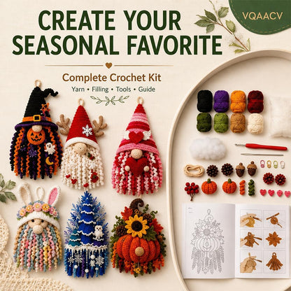 3D DIY Crochet Christmas Door Hanger Kit - Handmade Winter Tree Holiday Decor