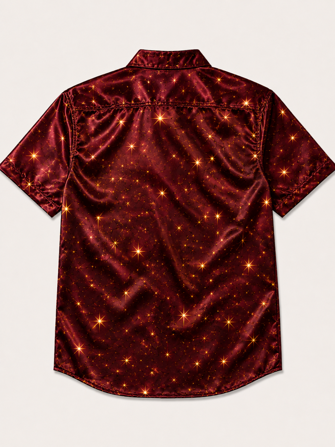 Breathable Silk Satin Christmas Leg Lamp Chest Pocket Hawaiian Shirt