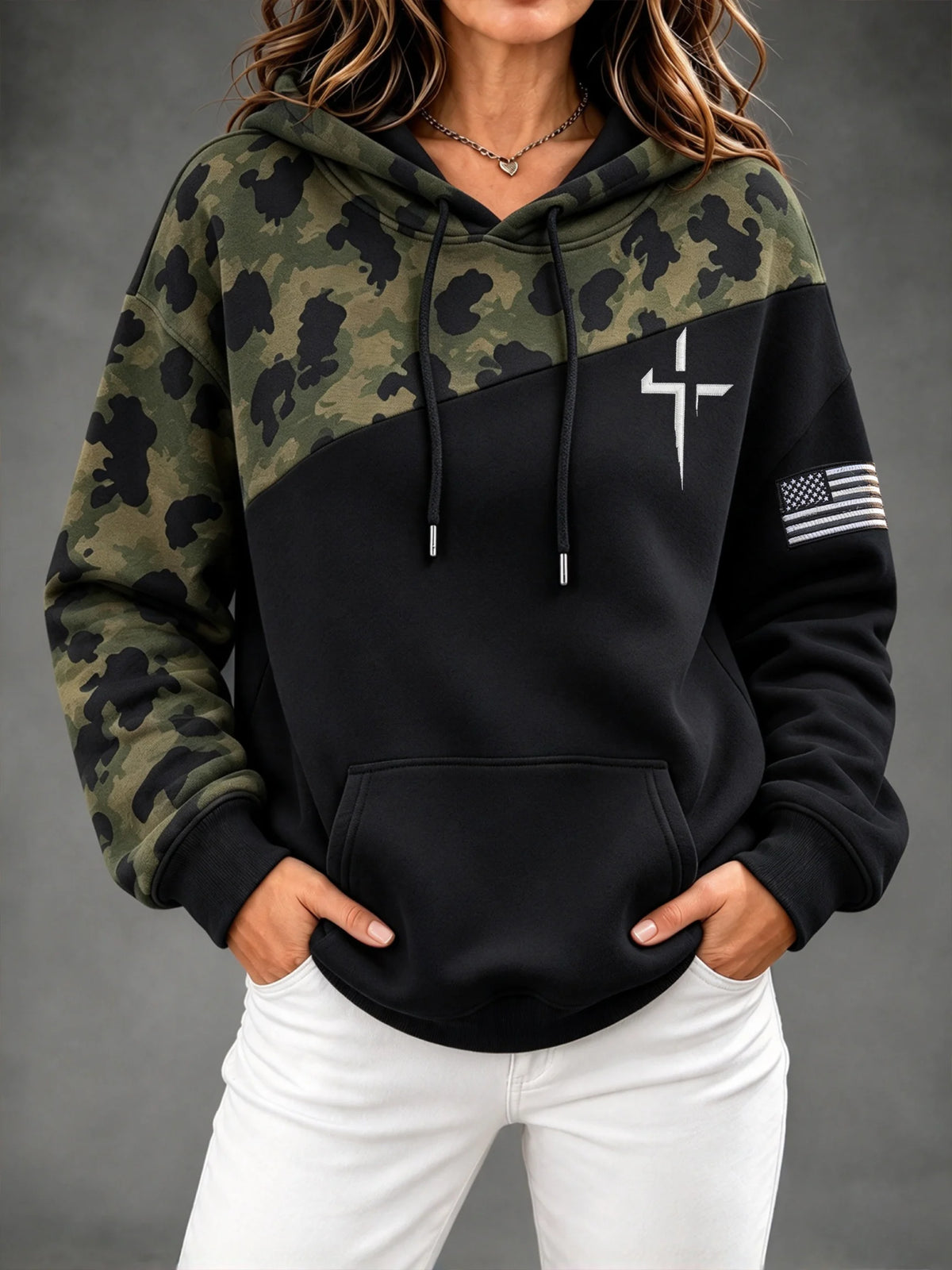 Women's Winter Jungle Camo "Faith" Hoodie