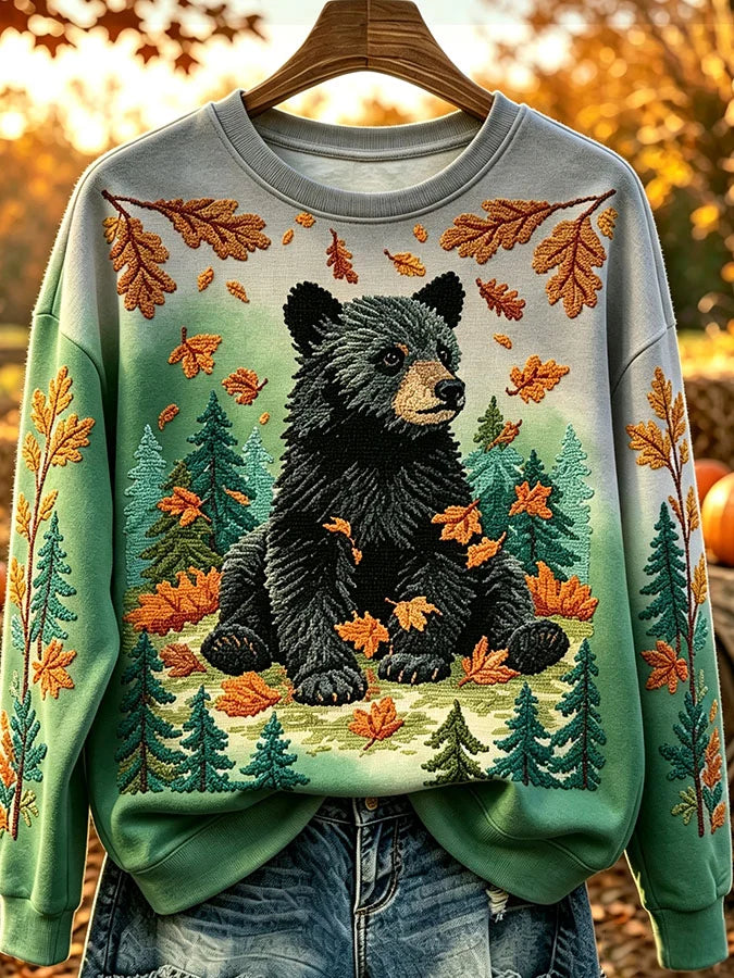 Women's Casual Printed Long-Sleeve Sweatshirt