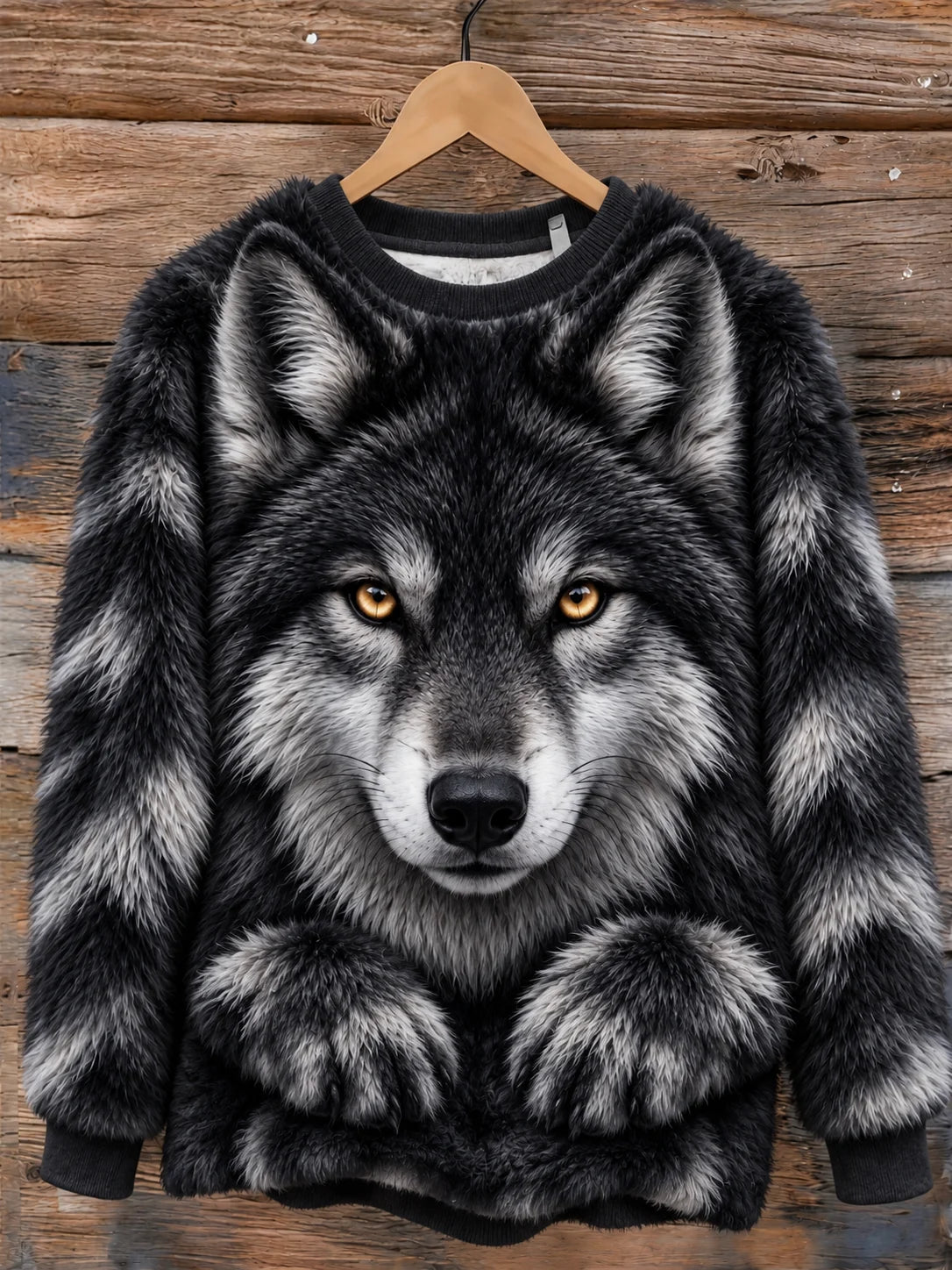 Women's Casual Animal Print Flannel Sweatshirt