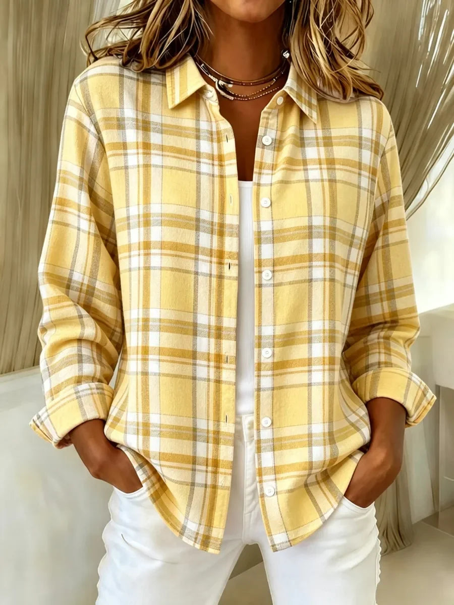 Women's Casual Retro Print Long-Sleeved Shirt