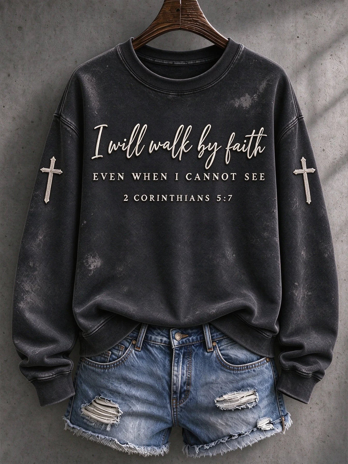 Women's Vintage Goodness Of God Faith Print Cozy Sweatshirt